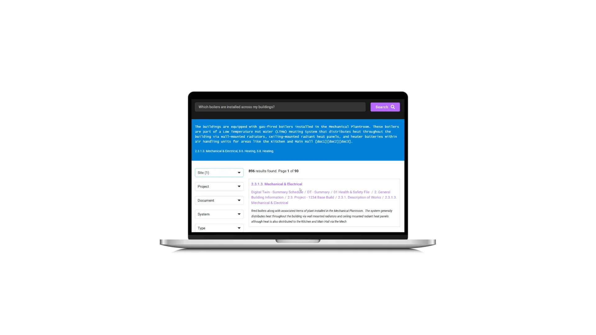 AI Search for Building Information